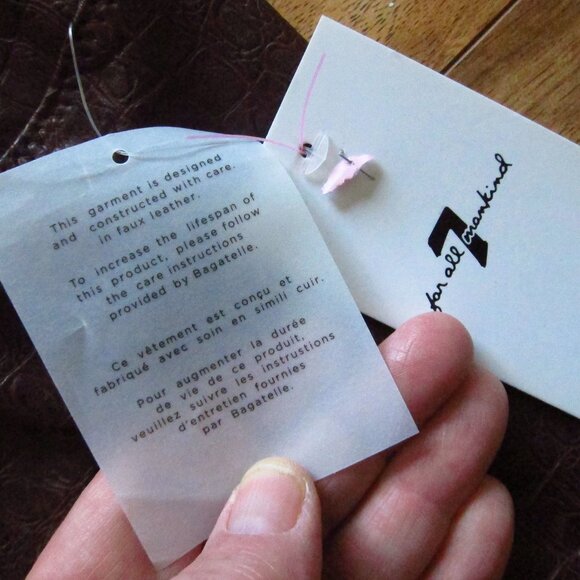 NWT -Womens 7 For All Mankind Brown Faux Alligator Leather Stretch Leggings Sz M - Picture 5 of 10